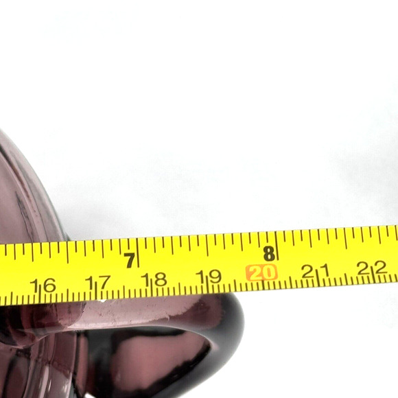 VTG Crownford Giftware 1988 Amethyst Rose Pink Art Glass Pitcher Bow Flowers - Picture 10 of 10